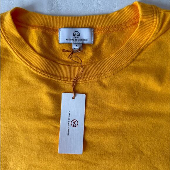 AG Kylan Crop Tie Sweatshirt in Golden Ochre Size L - Picture 5 of 10